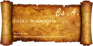 Csiki Armandina névjegykártya